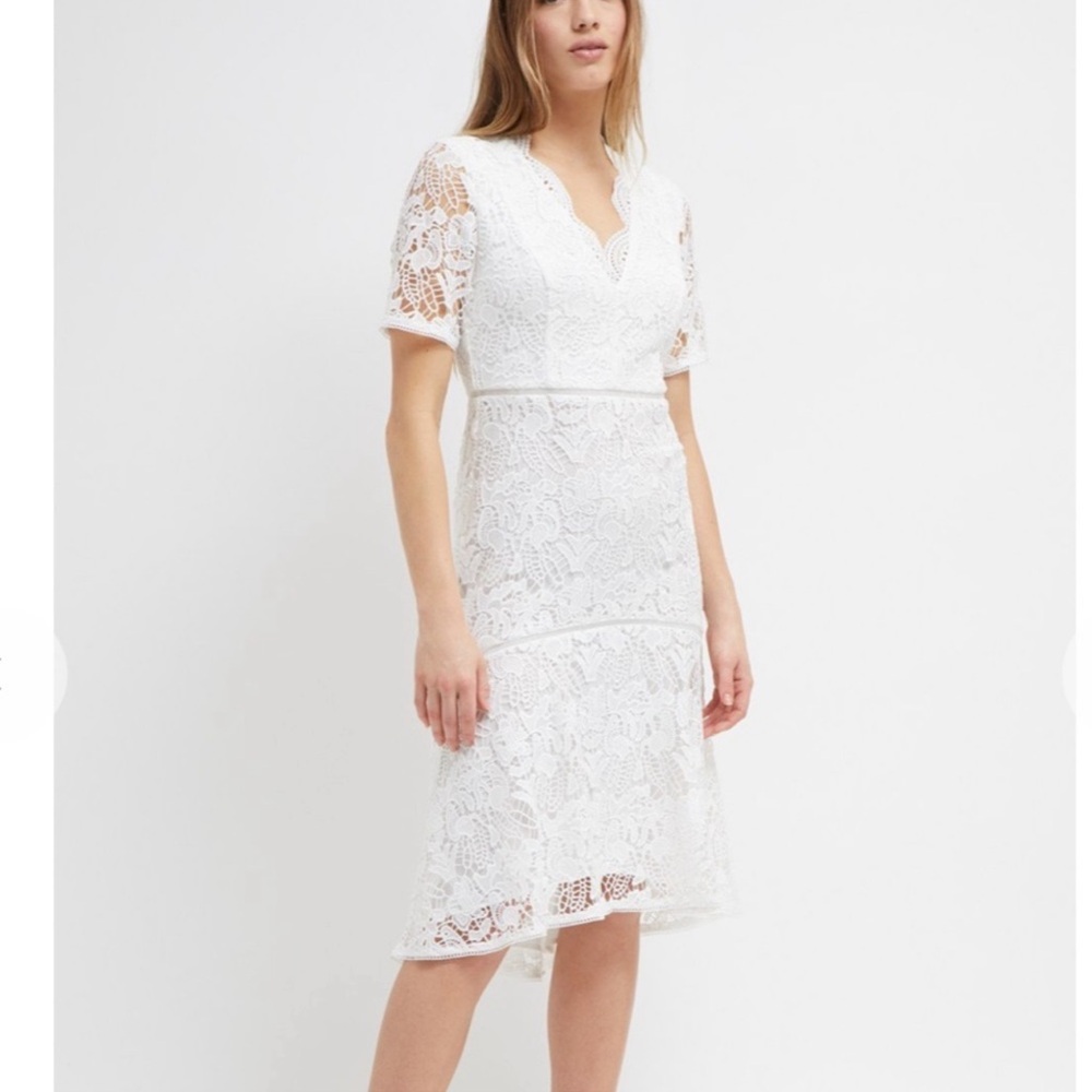 French connection calli lace dress white